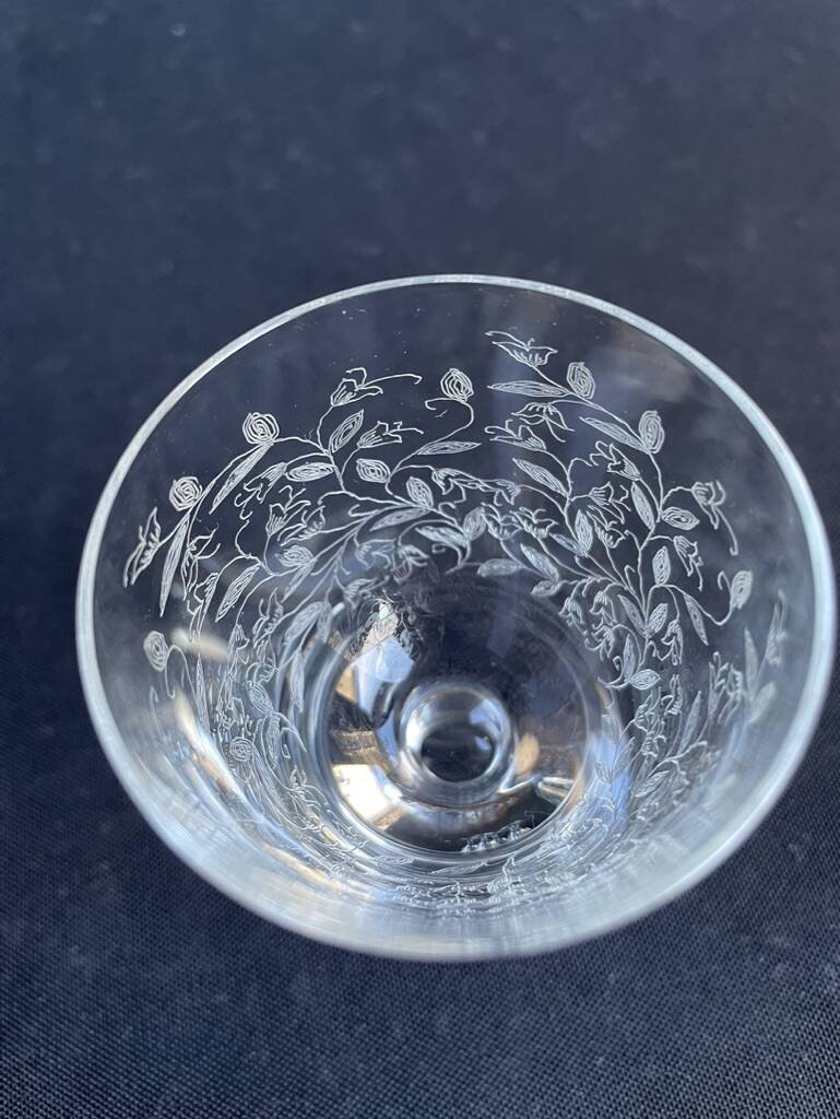 Port wine service – Blown, engraved and cut crystal – Art Deco