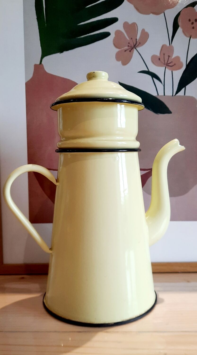 Théière cafetière métal émaillée