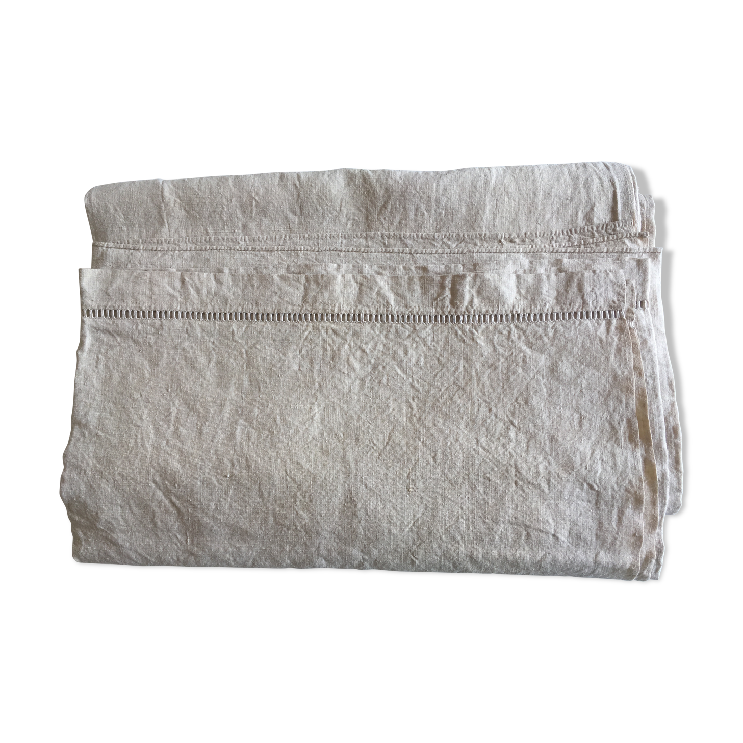 Table cloth reserves of large ivory raw linen kit 280cm