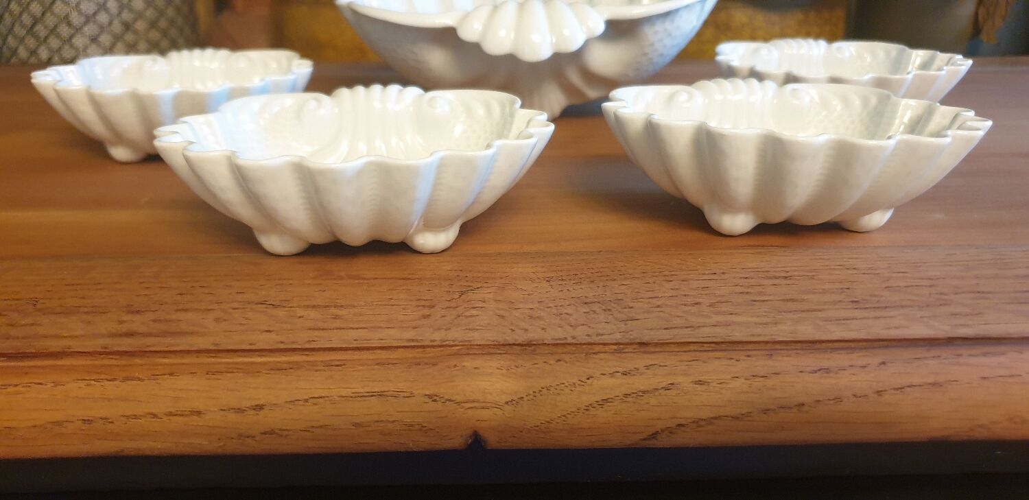 Service forme coquillage 5 pièces