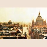 Original drawing of old Berlin (numbered series limited to 95 copies) painted in pastel.