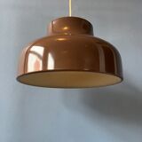 Vintage mid century pendant lamp in brown metal