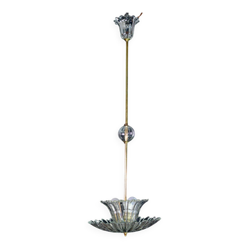 Suspension Art Déco en verre de Murano par Barovier, 1950
