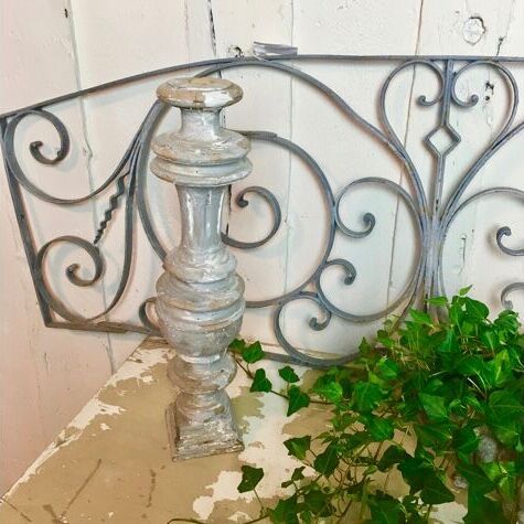 Old cast iron pediment door grille