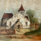 Painting drawing old nineteenth church