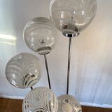 Waterfall floor lamp 5 globes Marinha Grande factory 70s