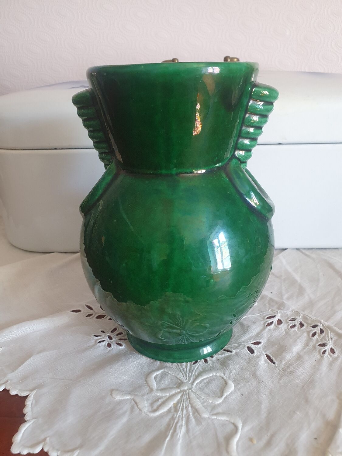 Vase amphore en céramique de St Clément signé B.letalle numeroté