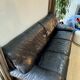Roche Bobois vintage black leather sofa - 3-seater - 1980s/90s