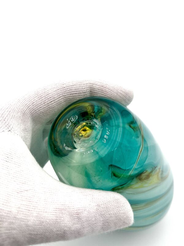 Vase Verre Bullé Signé Didier Saba Biot 2001