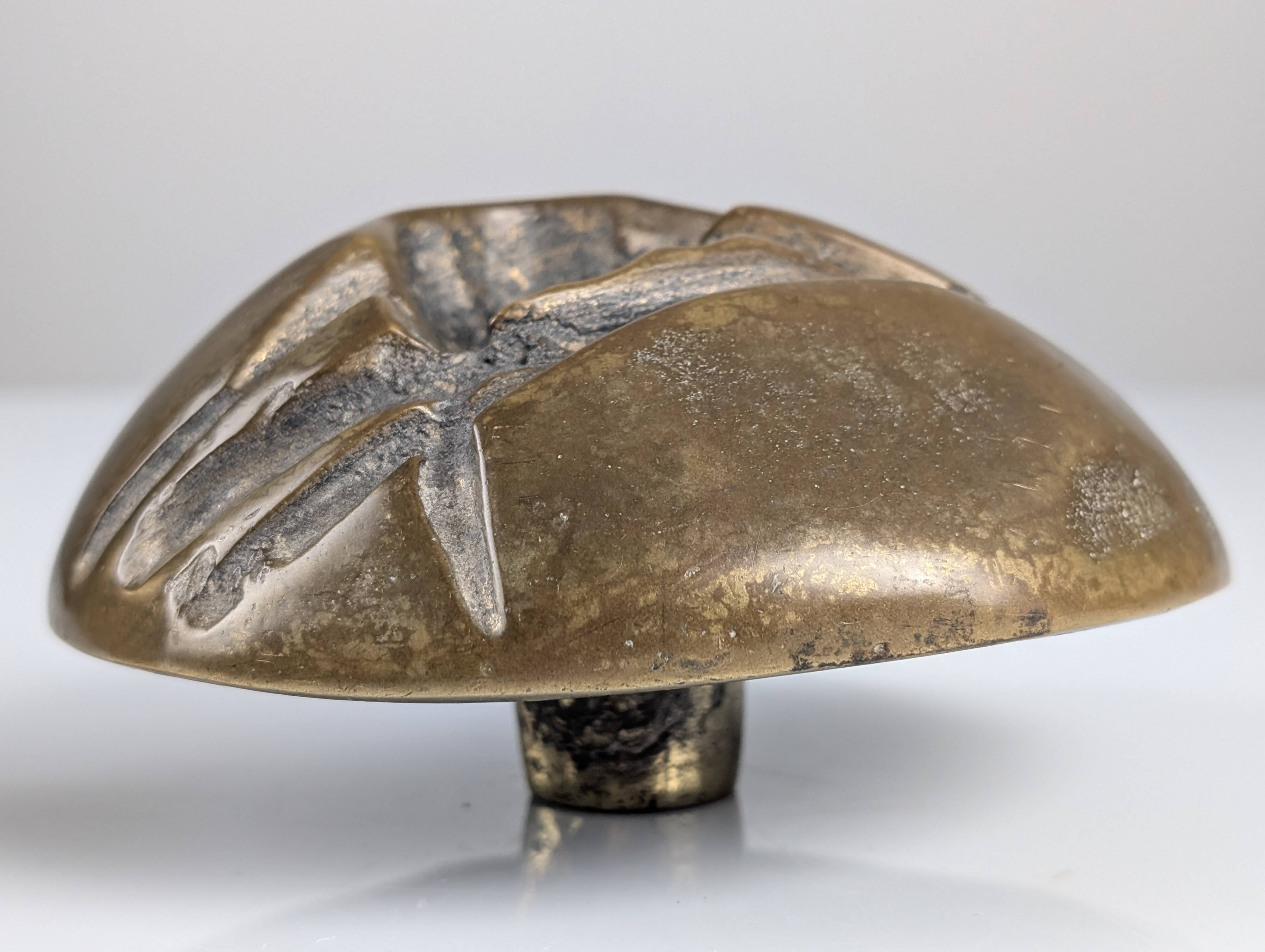 Brutalist double bronze handle door, 1970s