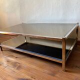 Mirrored glass coffee table from the 70s and 80s