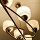 Large Vintage Glass Brass Pendant Light