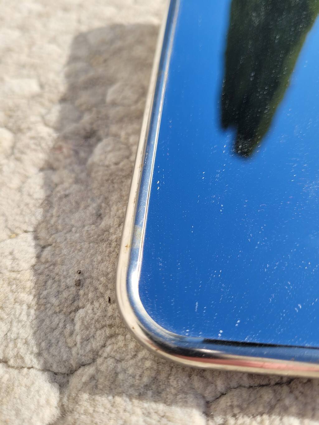 Small vintage barber mirror 13x18cm beige