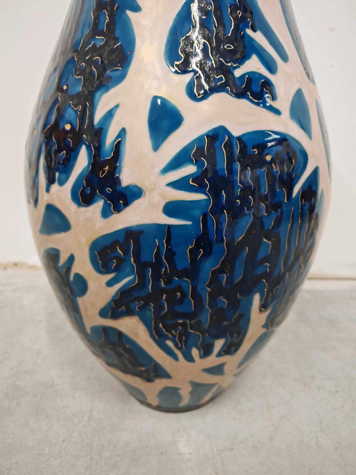 XXL ceramic vase mid-century Mahiedine Boutaleb Sèvres 1975
