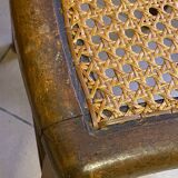 Antique wooden chair, cane seat