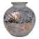 Frosted Glass Ball Vase with Golden Botanical Decoration — Signed Adat — Circa 1950
