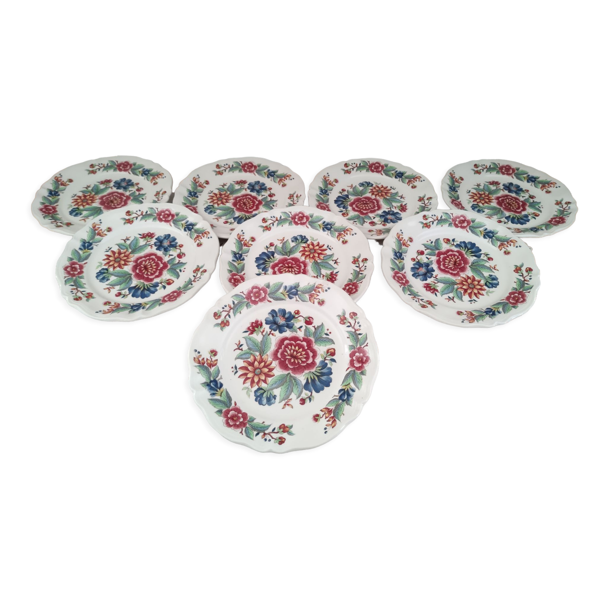 Set of 8 dessert plates Sarreguemines Vence model