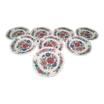 Set of 8 dessert plates Sarreguemines Vence model