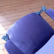 Voltaire armchair from the 19th century, purple velvet