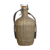 Bouteille osier bouchon porcelaine