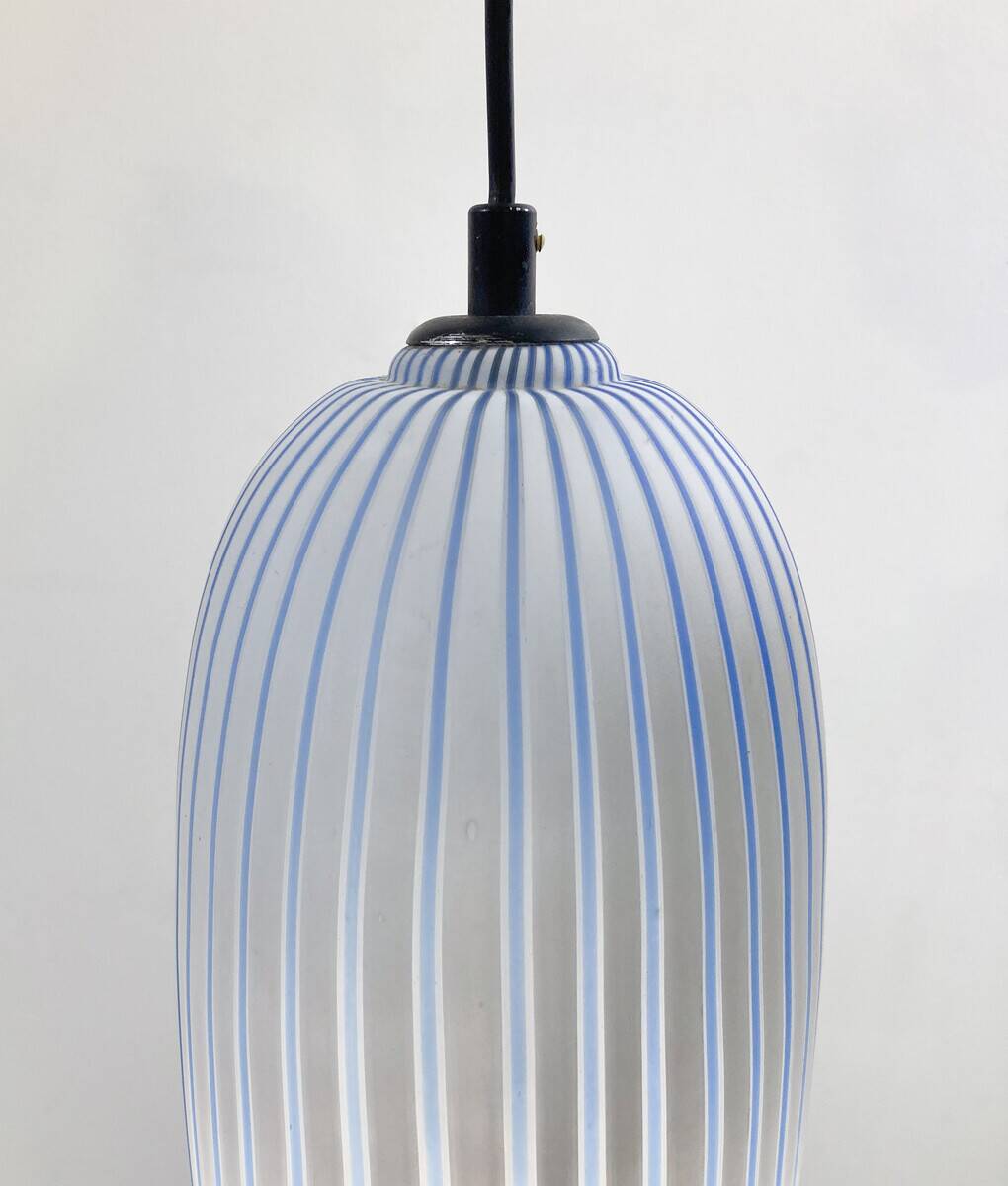 Mid-Century Modern Blue Glass Pendant, Italy, 1960s