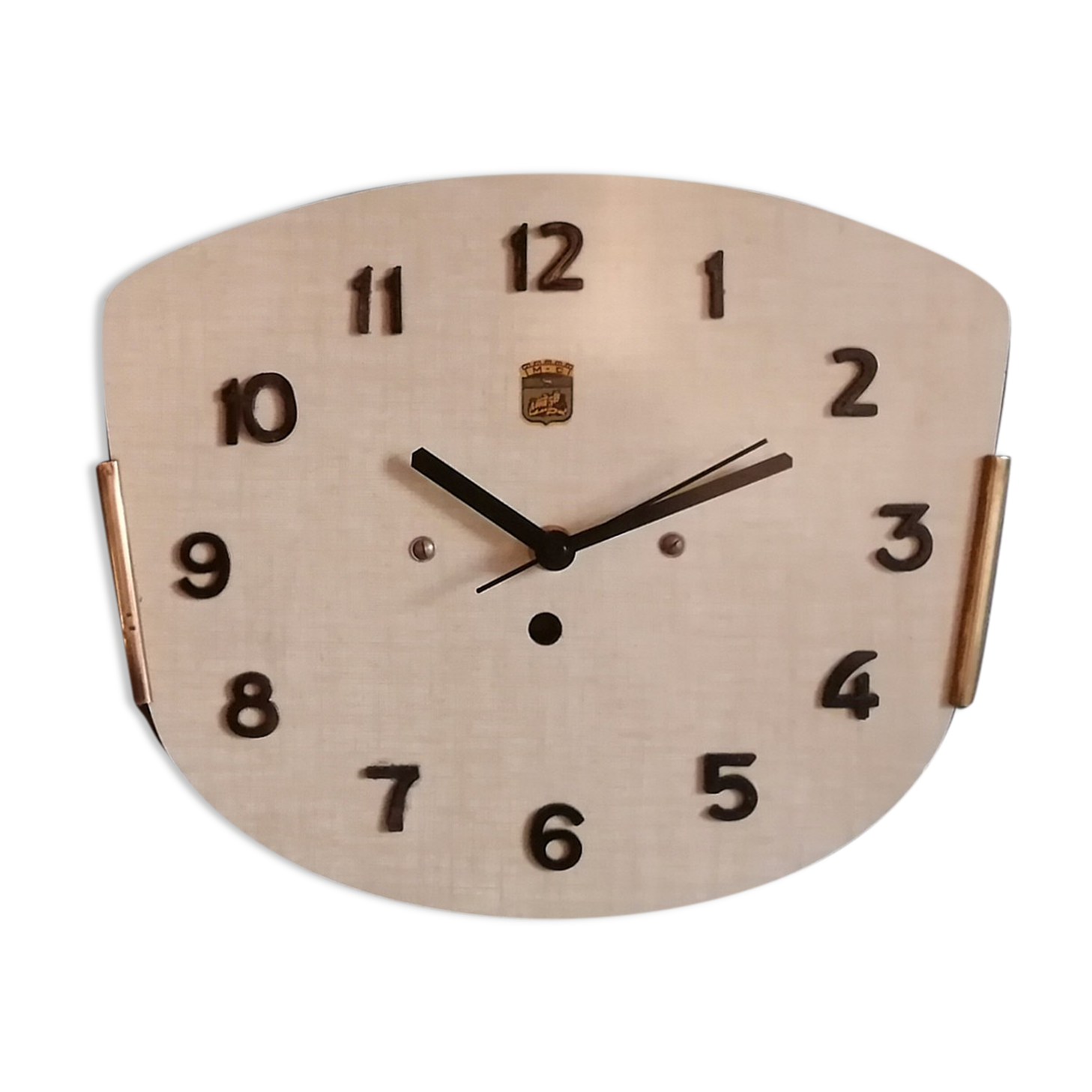 Vintage formica silent wall clock "MC Beige"