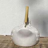 Teapot in the shape of a duck in white ceramic 1960 vintage