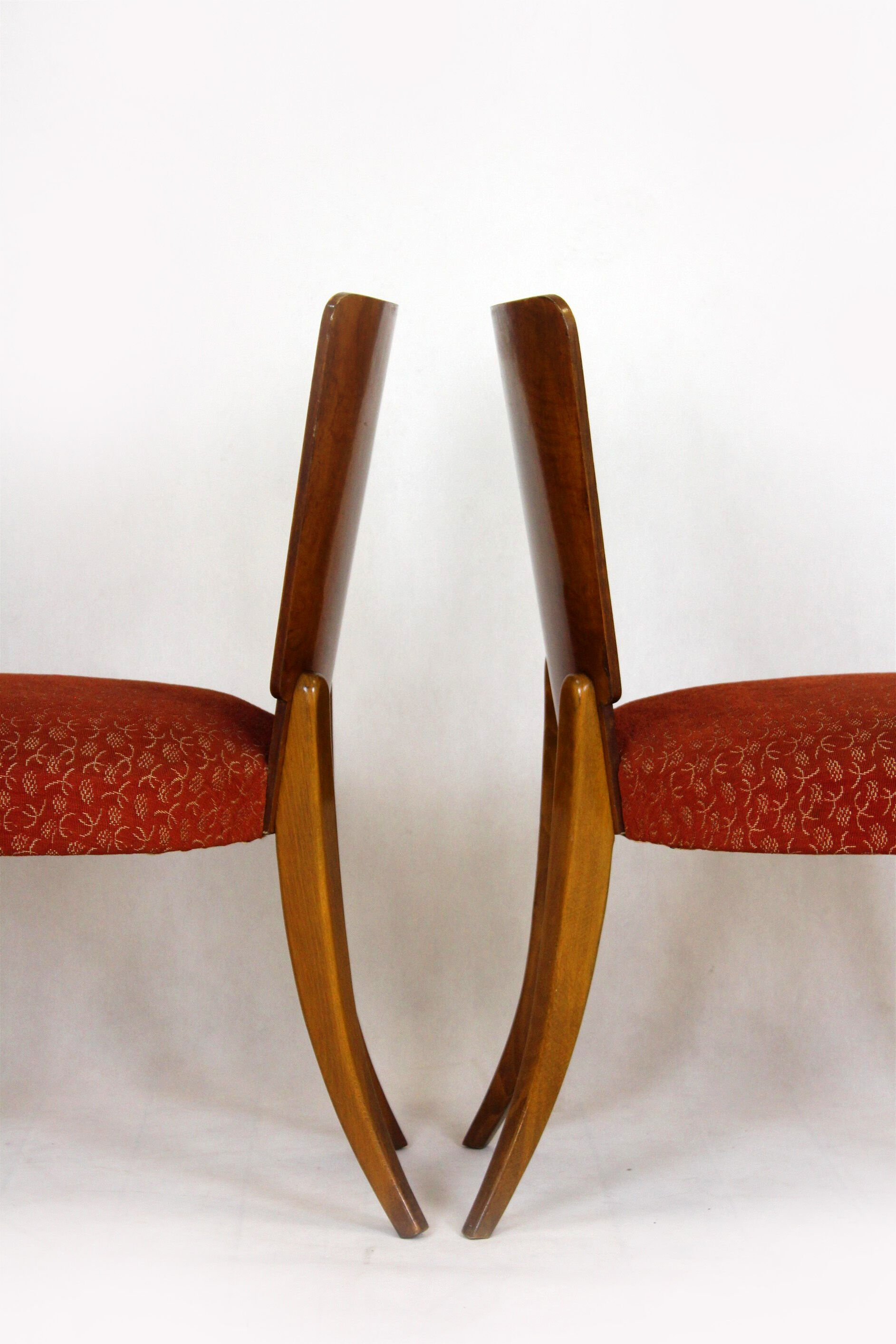 Art Deco H-214 Dining Chairs by Jindrich Halabala for ÚP Závody, 1950s, Set of 4