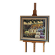 Oil on canvas framed – House with hydrangeas, Yvonne Sellier