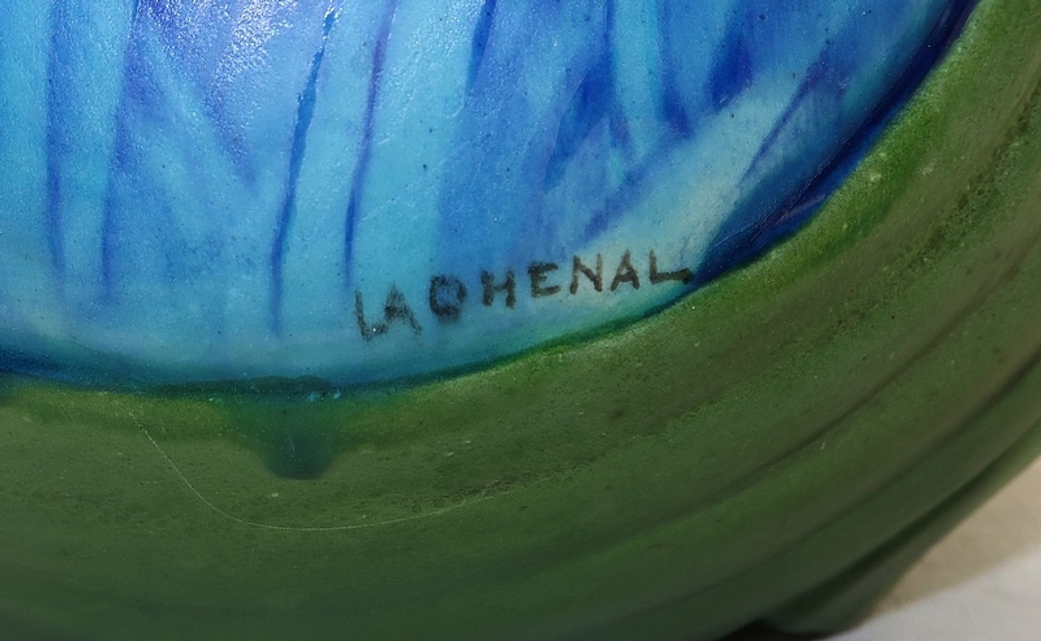 Vase en grès émaillé, à décor floral, signé e. lachenal – fin xixe