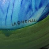 Vase en grès émaillé, à décor floral, signé e. lachenal – fin xixe