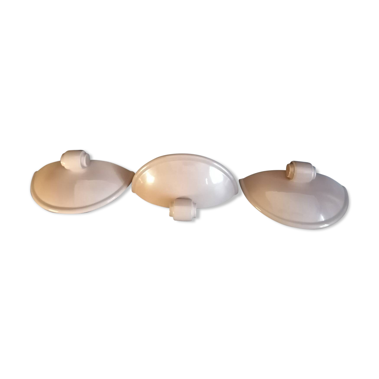 3 Kostka enamelled ceramic wall lights