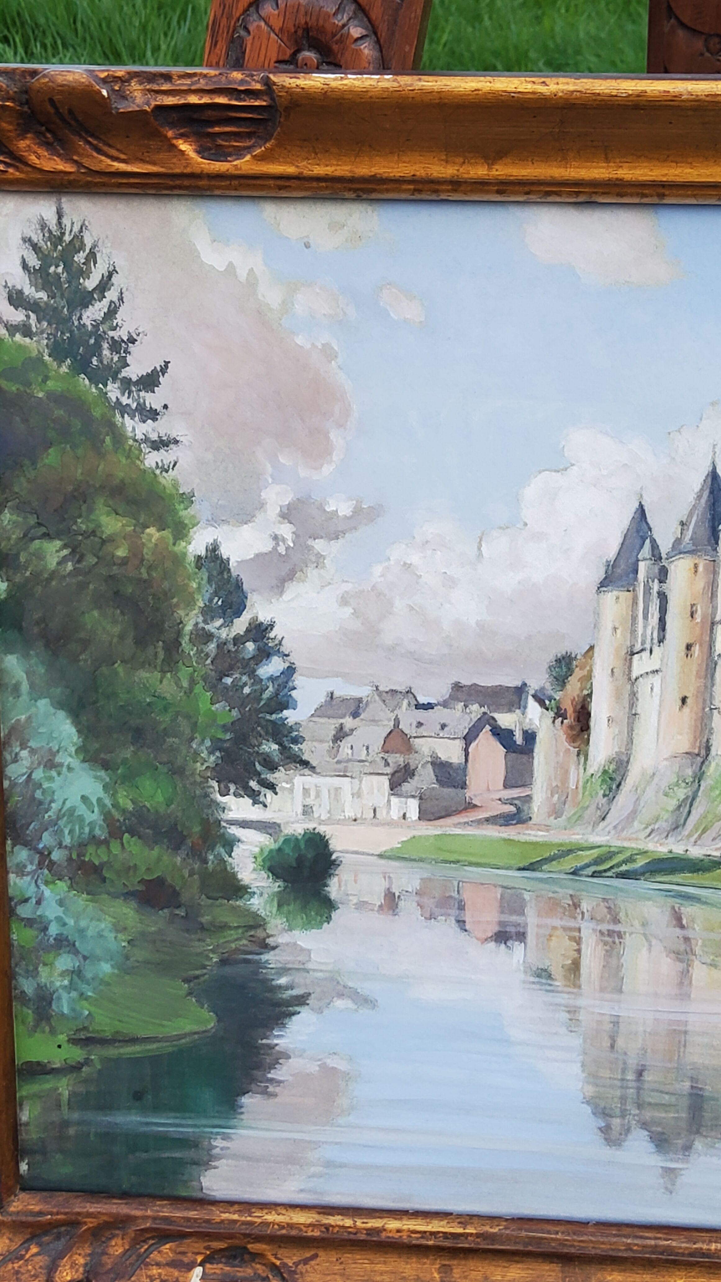 Watercolor Josselin Morbihan Brittany October 1933 CLAUDE MIRBEL