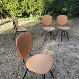 4 vintage faux leather chairs