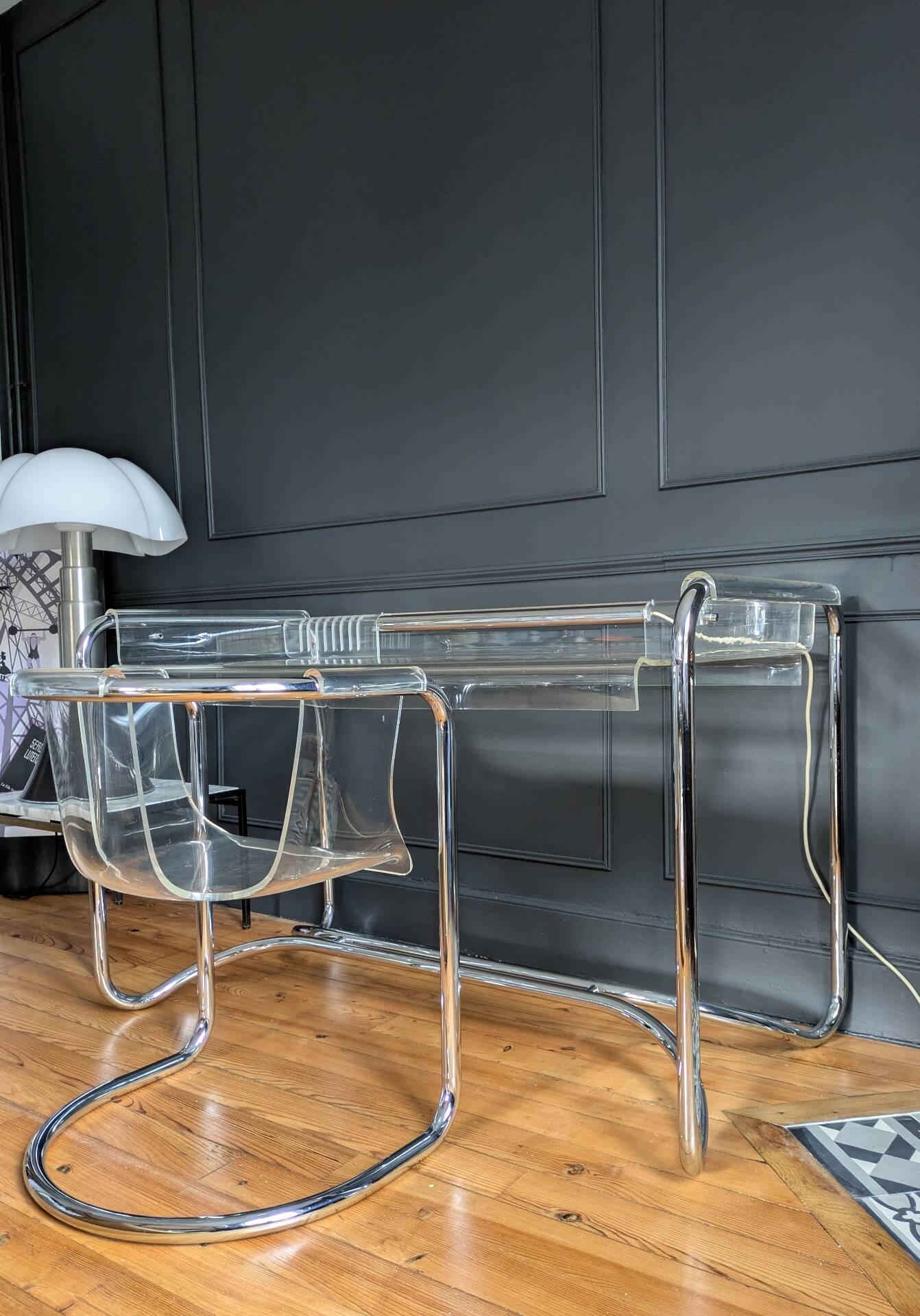 Rare Bureau  et fauteuil ''IIIForm'' Fabio Lenci ,Formes Nouvelles 70'