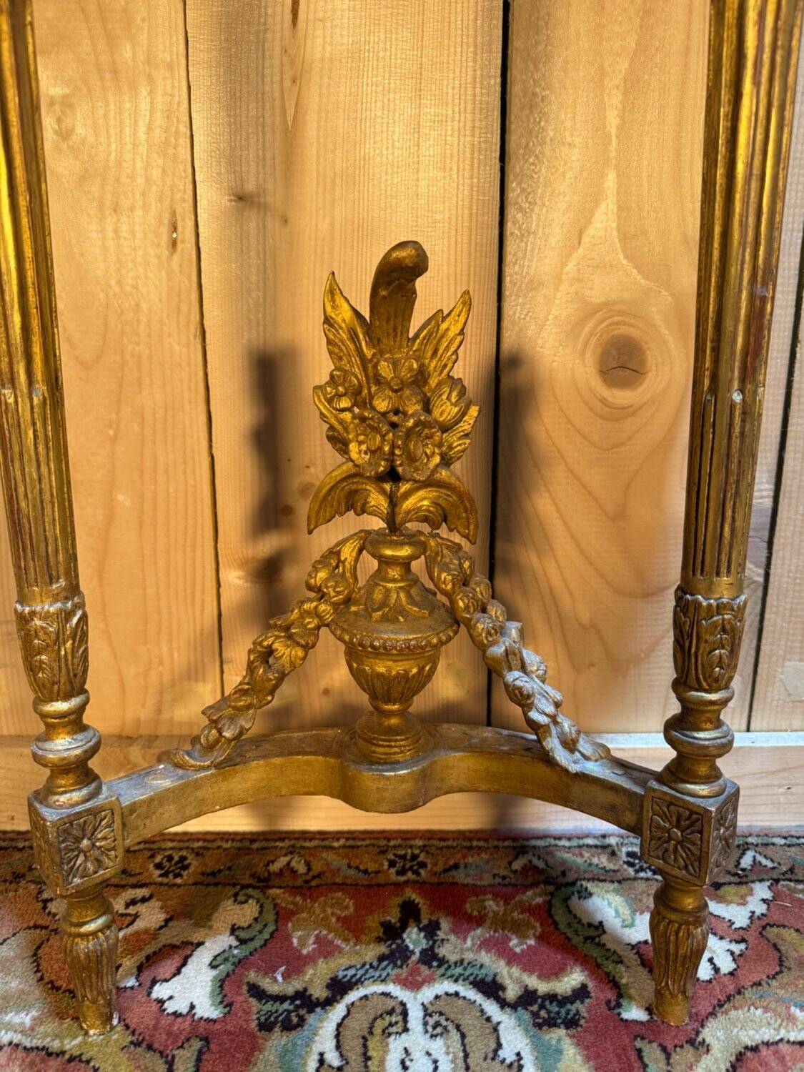 Louis XVI style console in gilded and carved wood