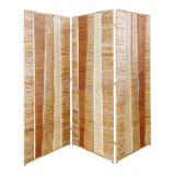 Audoux Minet Style Wicker & Metal Folding Screen or Room Divider