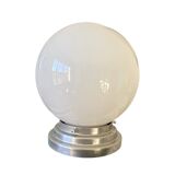 Ceiling light fixture globe white opal glass 20 cm aluminium base