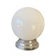 Ceiling light fixture globe white opal glass 20 cm aluminium base