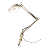 Large articulated lamp magnifying glass for vintage architect's workshop