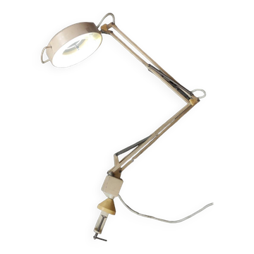 Large articulated lamp magnifying glass for vintage architect's workshop