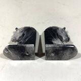 Serre-livres en marbre têtes de cheval années 1960