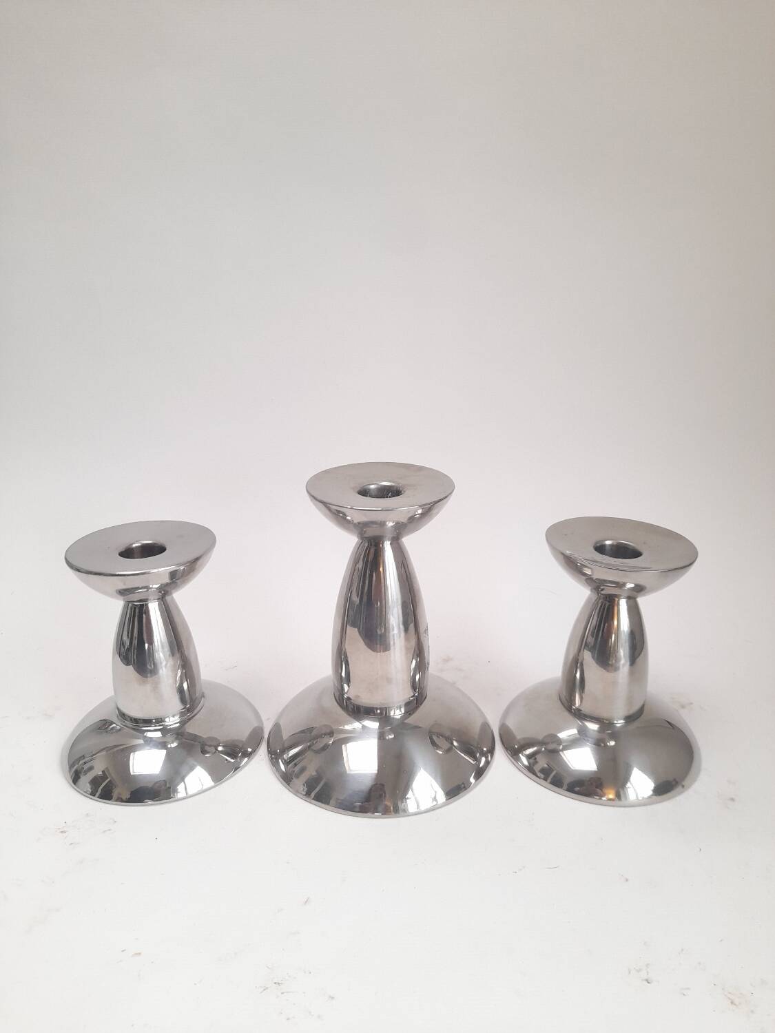 Danish trio of candlesticks signed Erik Bagger