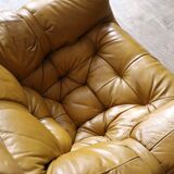 Percival Lafer MP-81 lounge chair in yellow leather, Brazil 1970s