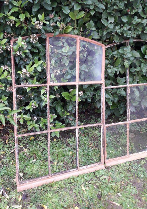 Industrial arched metal windows L73xH110 19th century glass roof