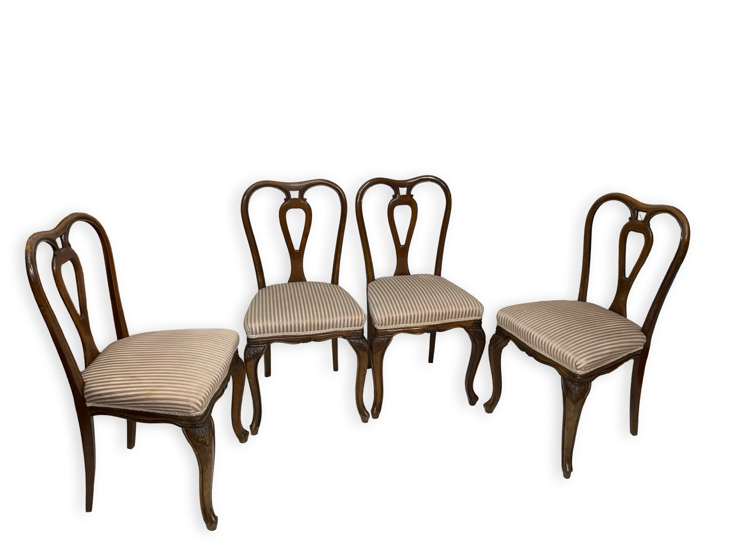4 chaises de salle à manger en noyer, années 1950.