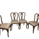 4 chaises de salle à manger en noyer, années 1950.