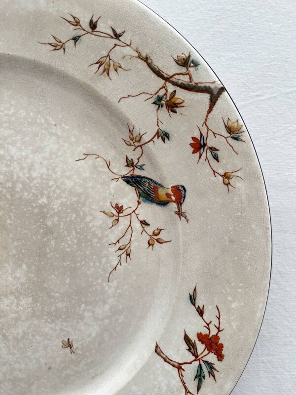Plat rond terre de fer polychrome ''Nella'' Jules Vieillard Bordeaux