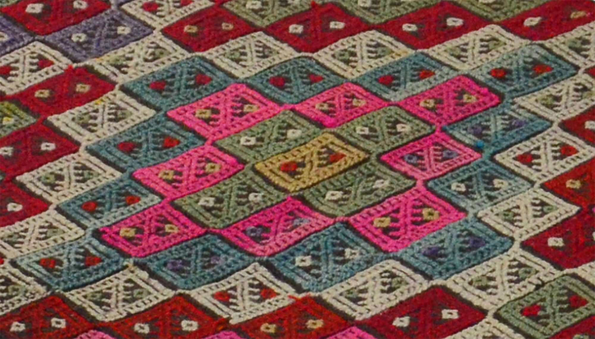 Tapis kilim artisanal anatolien 260 cm x 83 cm