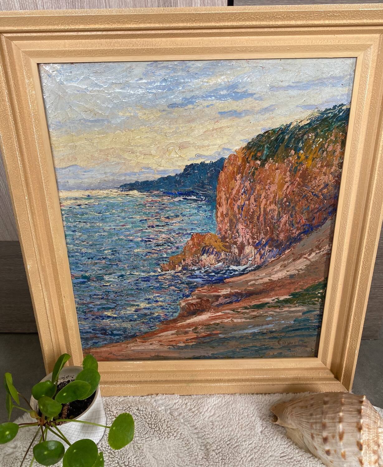 Cowez rocky coast marine painting